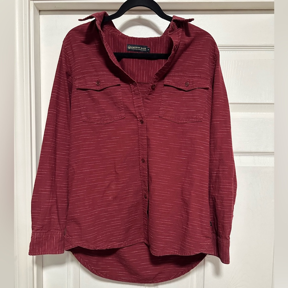 UNITED BY BLUE 99% Organic Cotton Long Sleeve Button Down Shirt Men's Size M